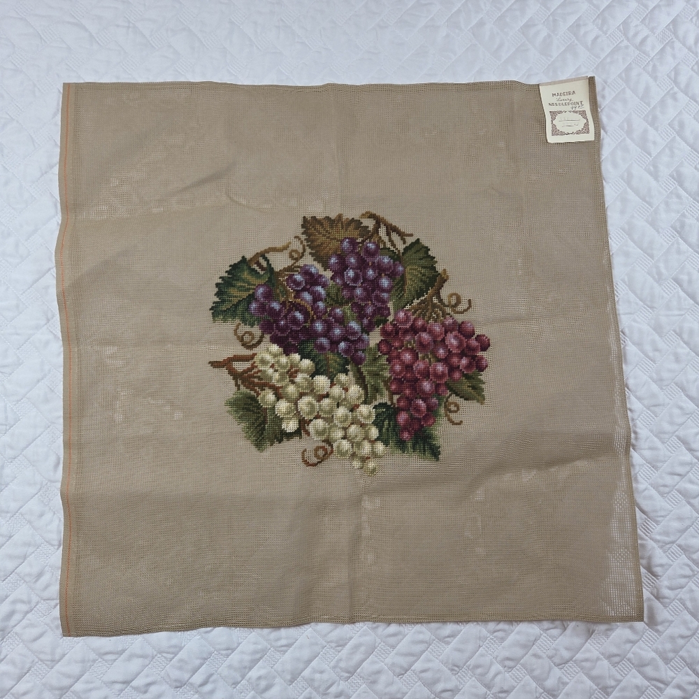 Needlepoint Canvas Pre Worked Madeira Luxury Needlepoint Grapes 27 x 27